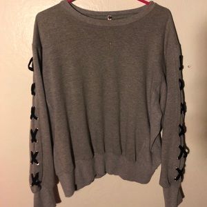 Lace up sweater